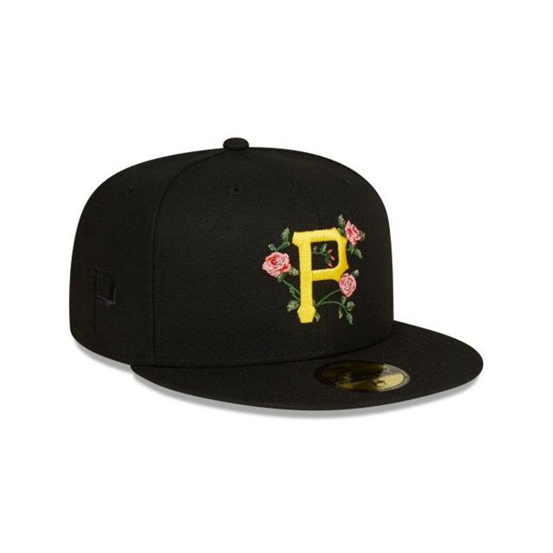 MLB Pittsburgh Pirates Bloom 59Fifty Fitted (XCL6516) - Black New Era Caps